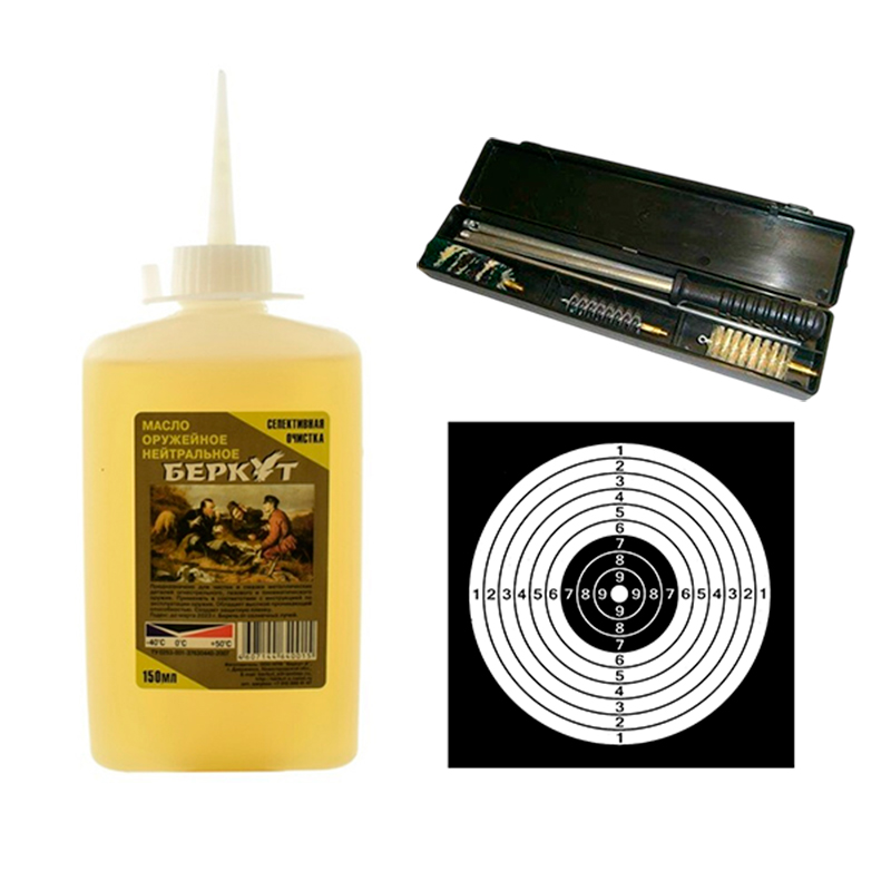Набор для чистки 5,6 мм + масло 150 мл + мишени 50 шт