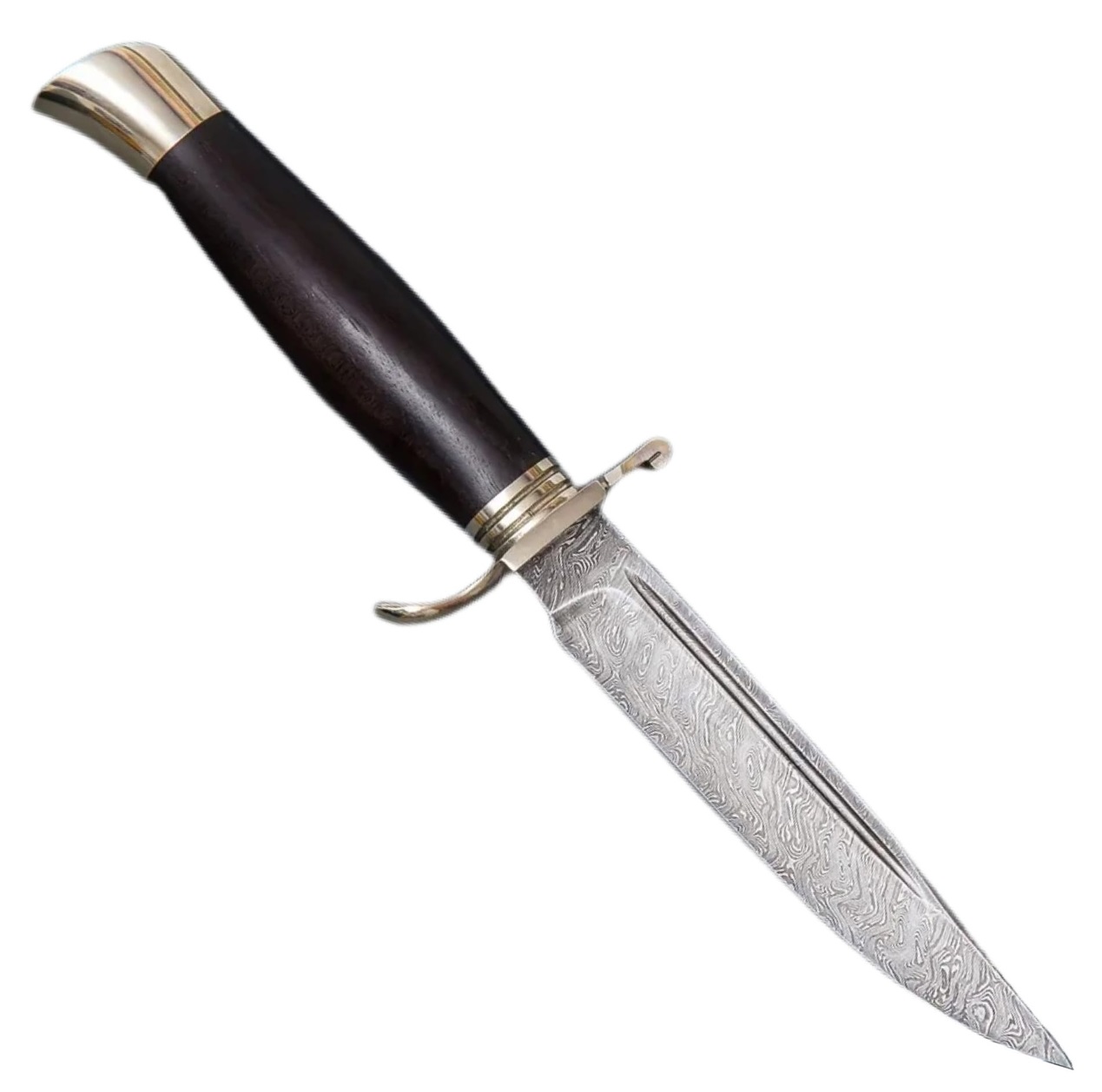 Нож "НКВД" дамасская сталь, рукоять литье, черное дерево, Семина
