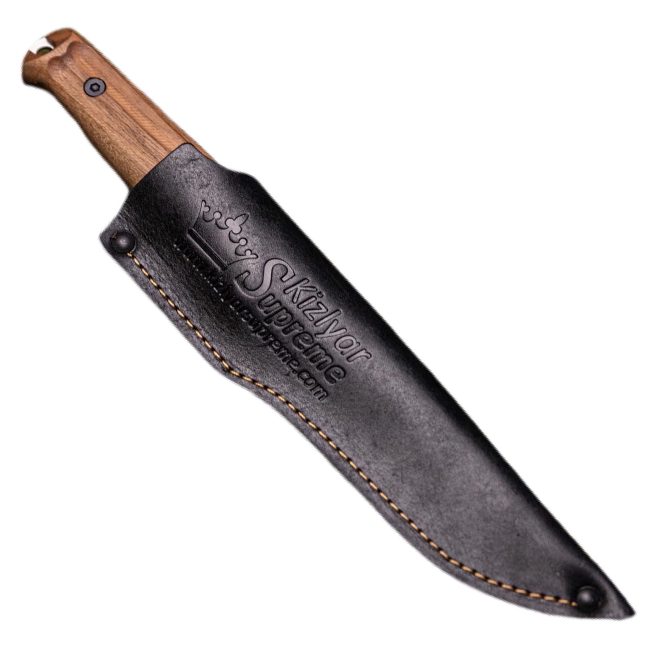Нож Delta 420НС SW (StoneWash, кожаный чехол, дерево)