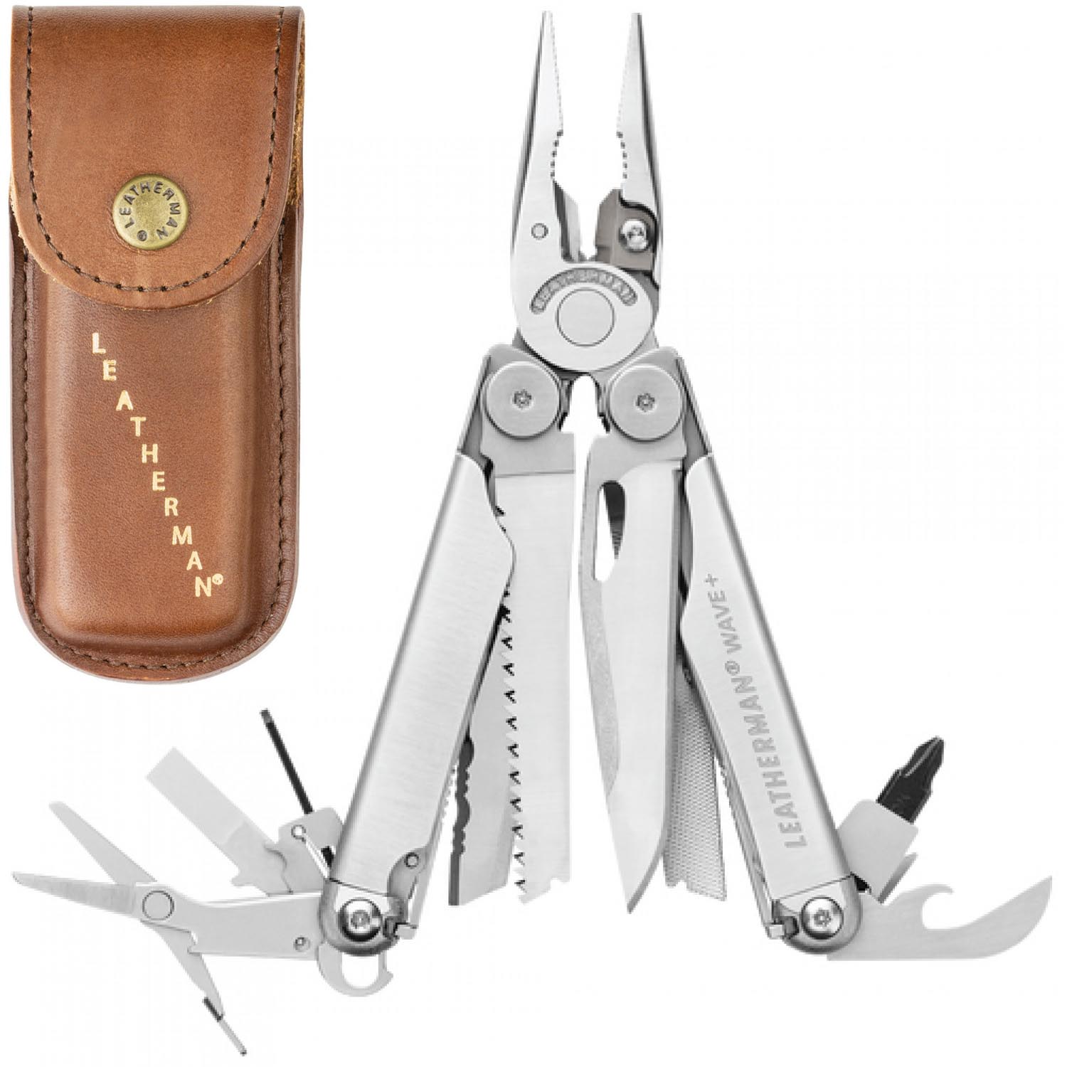 Мультиинструмент Leatherman Wave Plus (кожаный чехол)