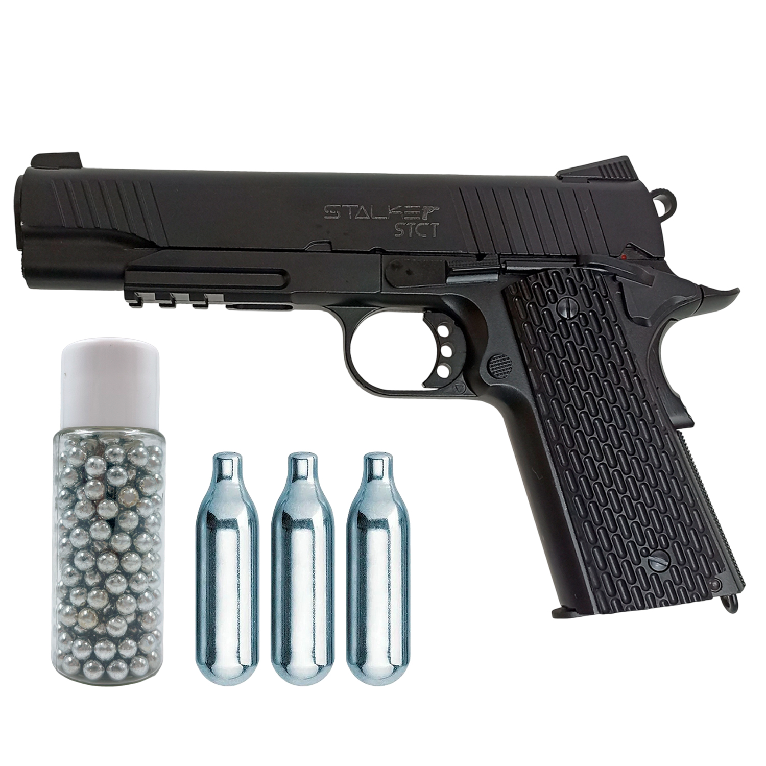 Пистолет пневматический Stalker STCT (баллончики 3 шт + шарики 250 шт)