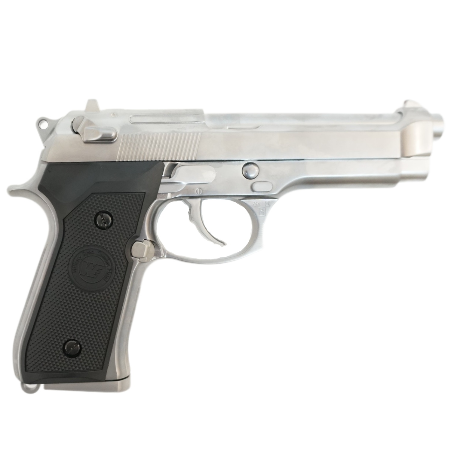 Пистолет страйкбольный (WE) Beretta M92F, хромированный, металл, WE-M002 / GP301SV