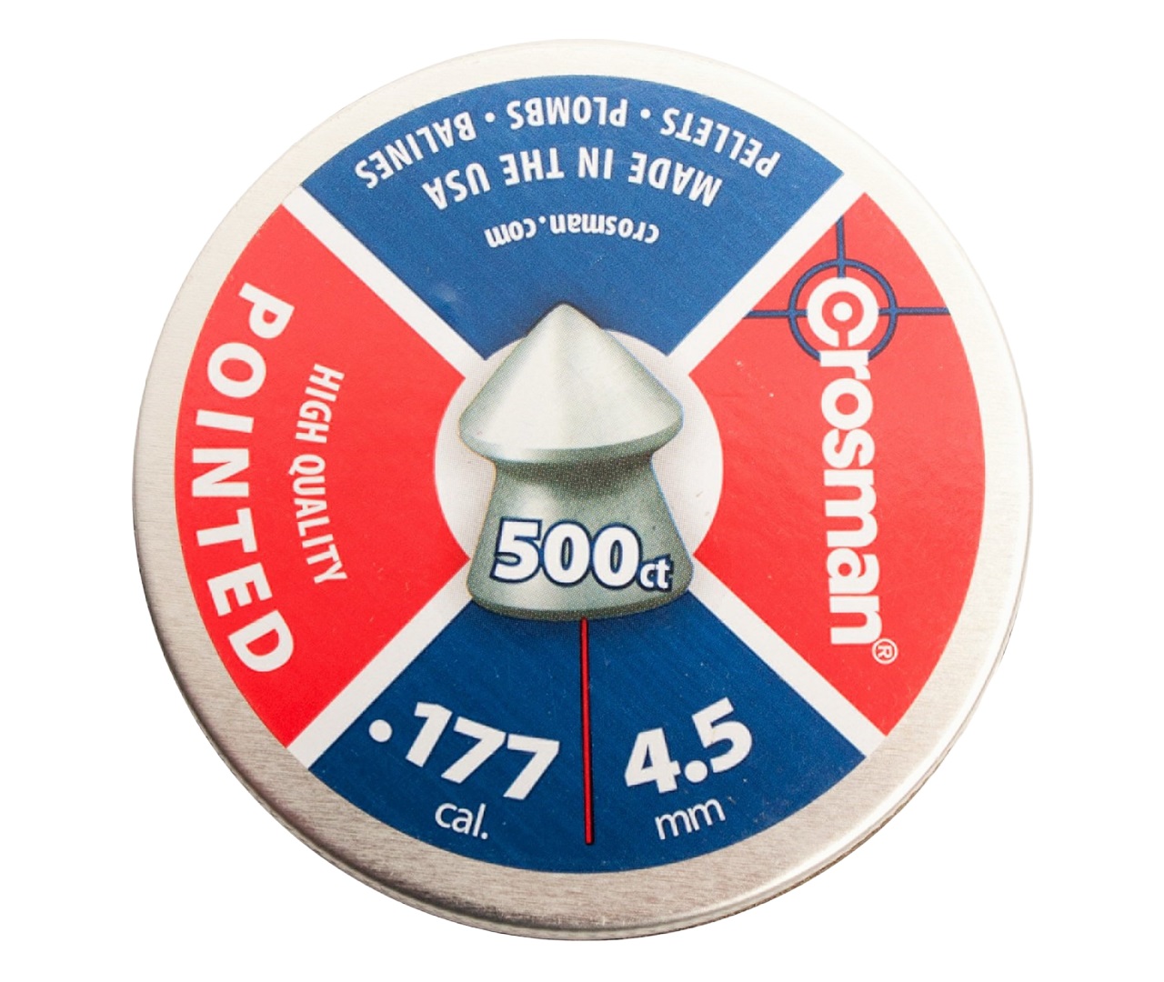 Пули пневматические Crosman "Pointed", 4,5 мм., 7,4 гран ( 500 шт.)