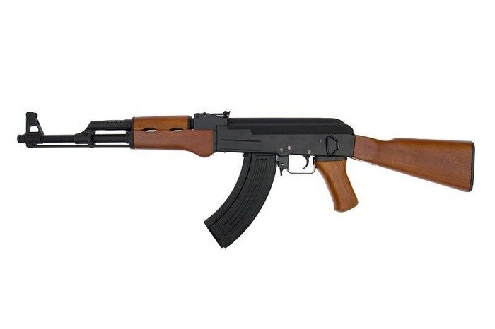 Автомат страйкбольный (Cyma) CM042 RK-47 (АК-47), AEG, металл, дерево, ЗУ, АКБ