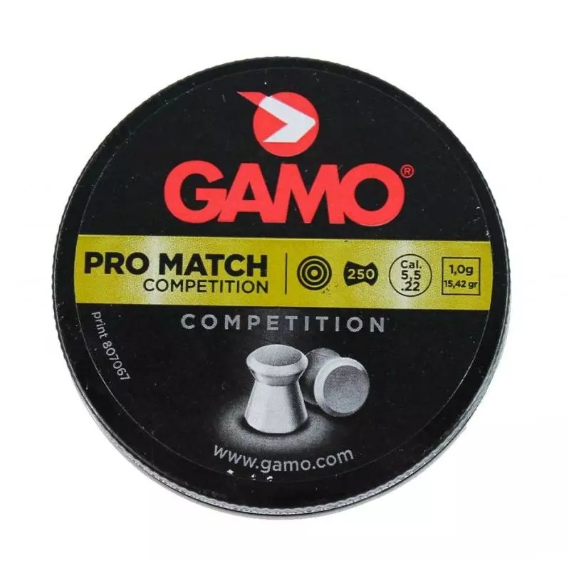 Пули пневматические "Gamo Pro Match" калибр 5,5 мм. (250 шт.), 1,0 г.