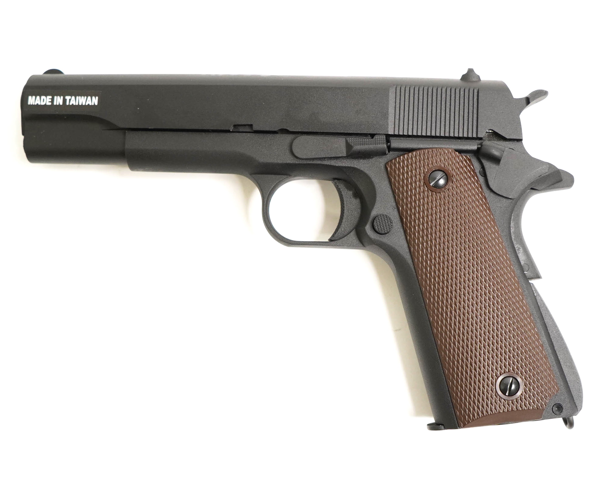 Пистолет страйкбольный (KJW) Colt M1911A1 GBB, GAS, черный, металл, модель - 1911.GAS