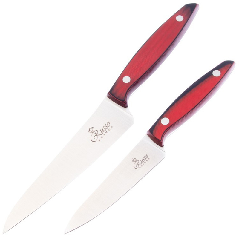 Набор кухонных ножей Alexander SM AUS-8 (Satin, Black-Red G10)