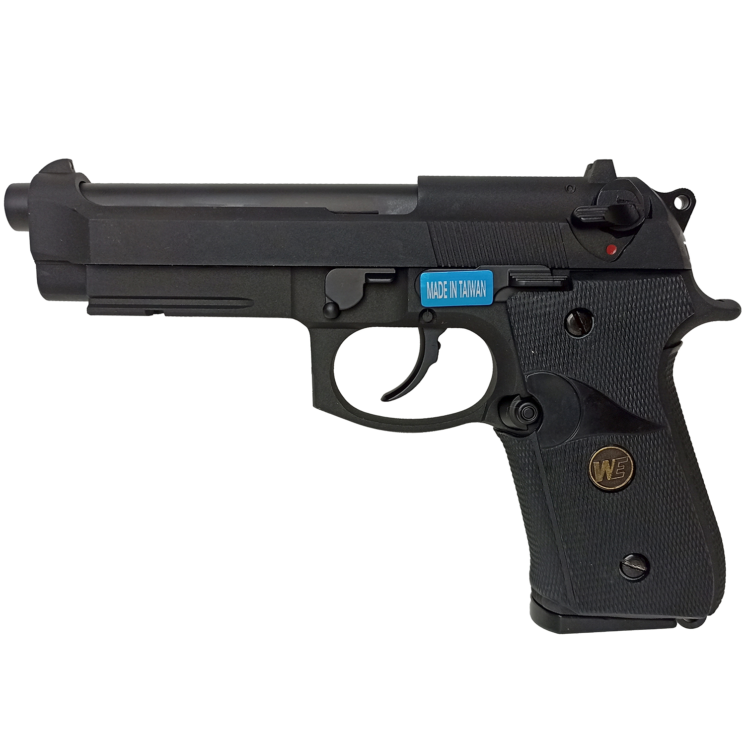 Пистолет страйкбольный WE Beretta M9A1, черный, рельса, WE-M008