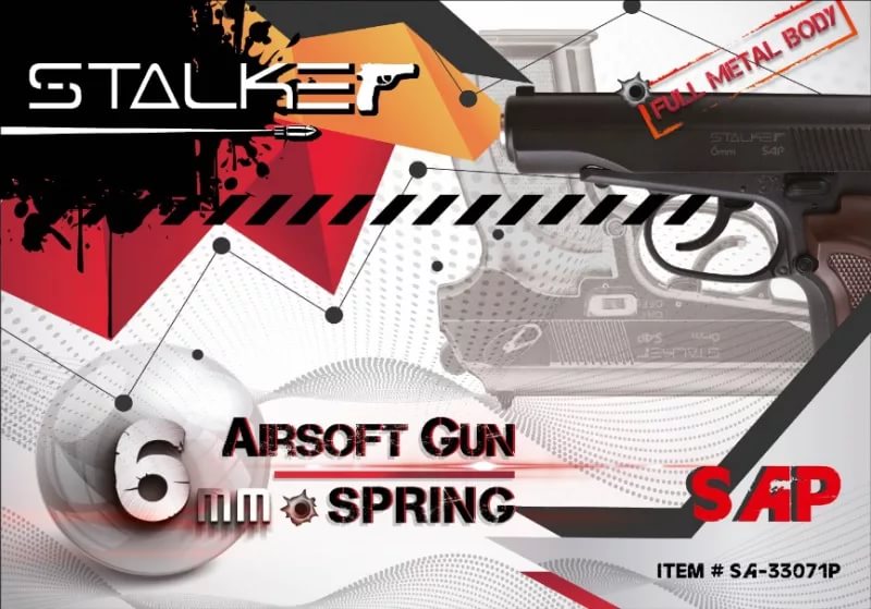 Пистолет страйкбольный Stalker SAP Spring (ПМ), 6 мм