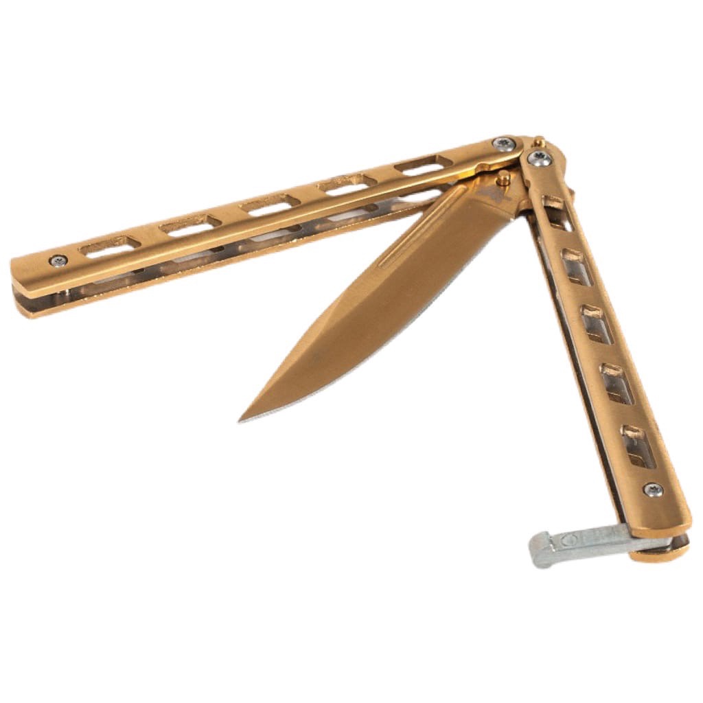 Нож балисонг JL 18 RD "Бабочка" реплика Benchmade Gold