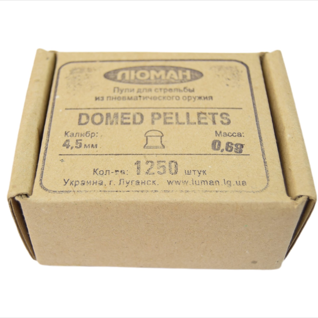 Пульки Люман Domed pellets, калибр 4,5 мм., вес 0,68 г. 1250 шт