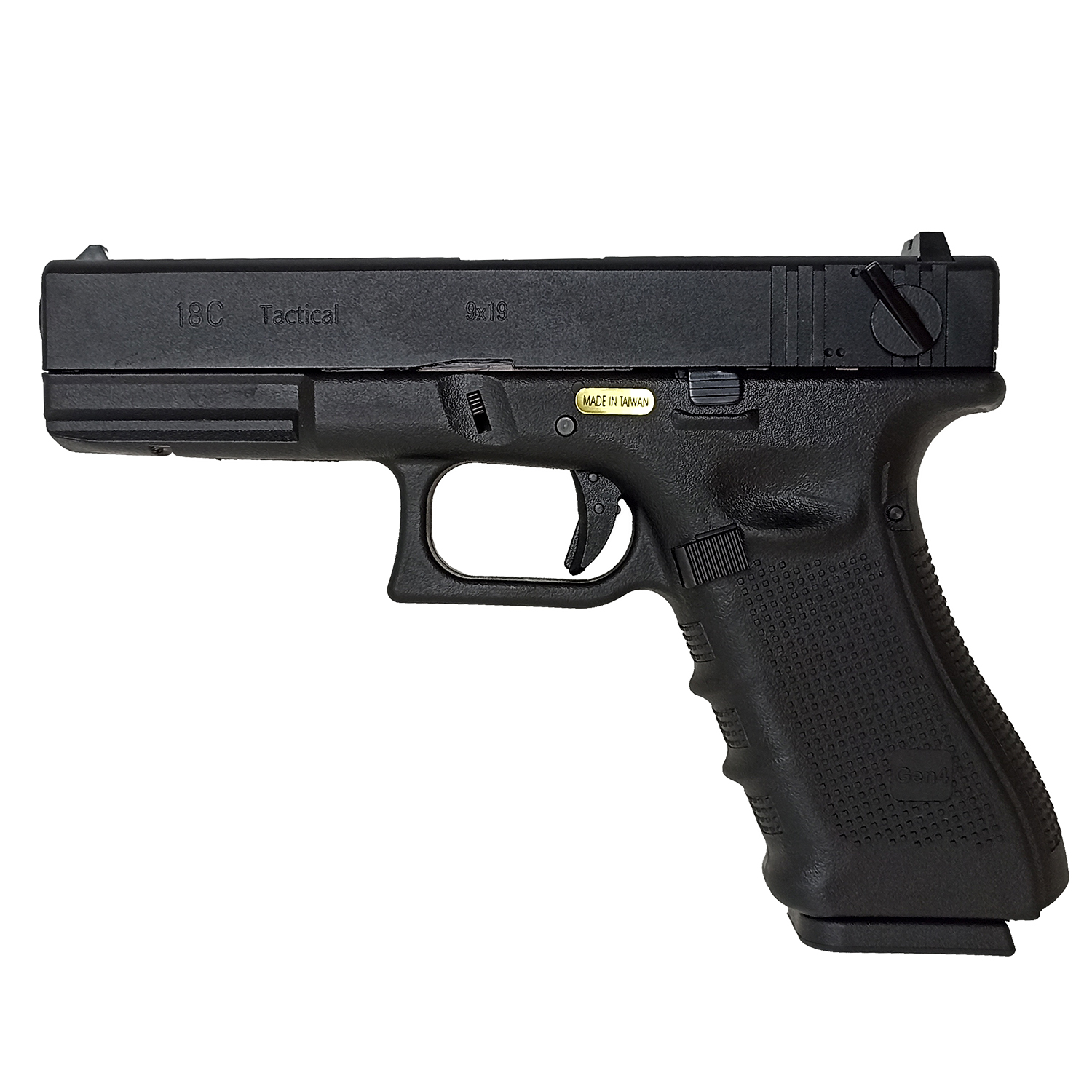 Пистолет страйкбольный WE Glock 18 Gen4, чёрный, WE-G002B-BK