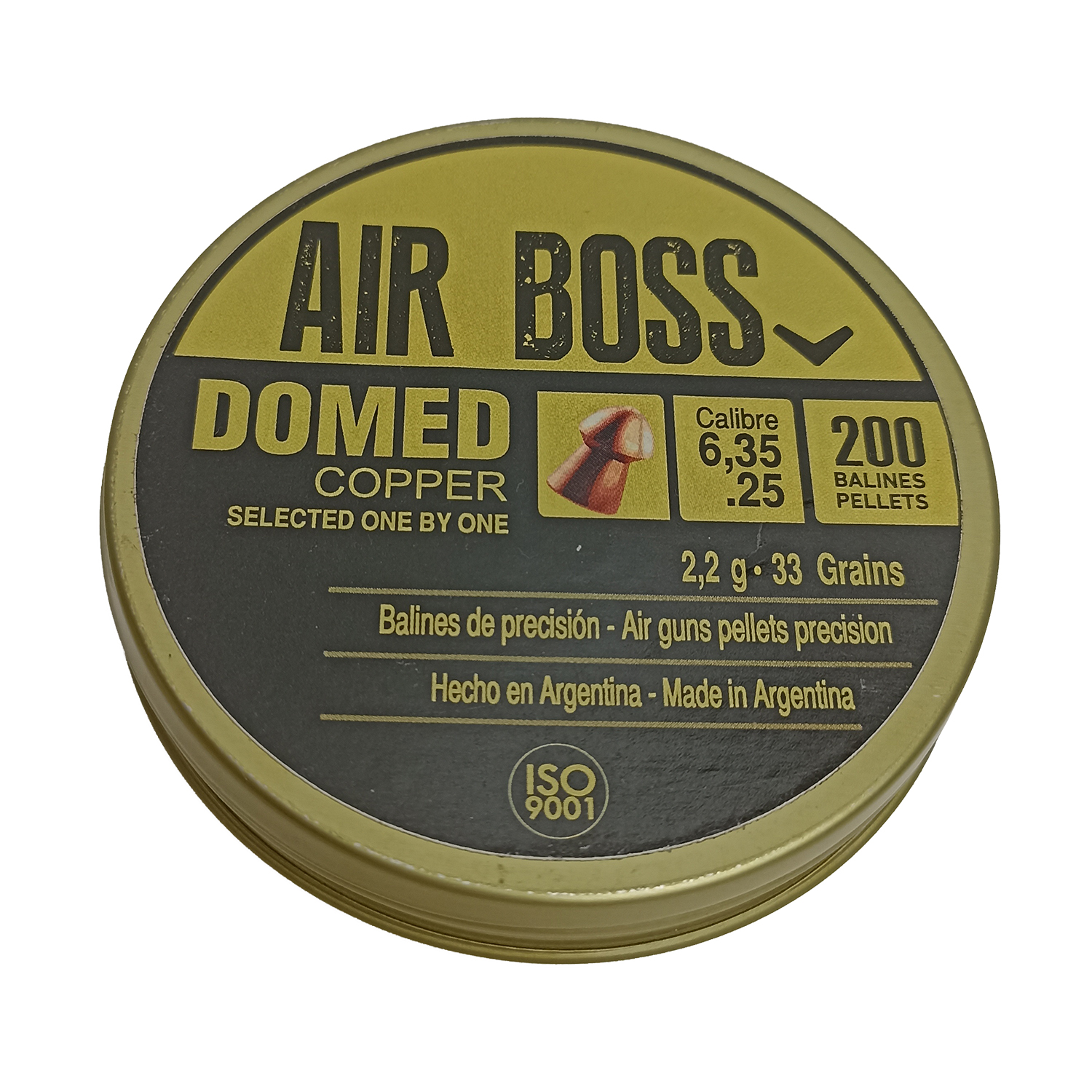 Пули пневматические APOLO AIR BOSS "Domed" калибр 6.35, вес 2,2 г, 200 шт.