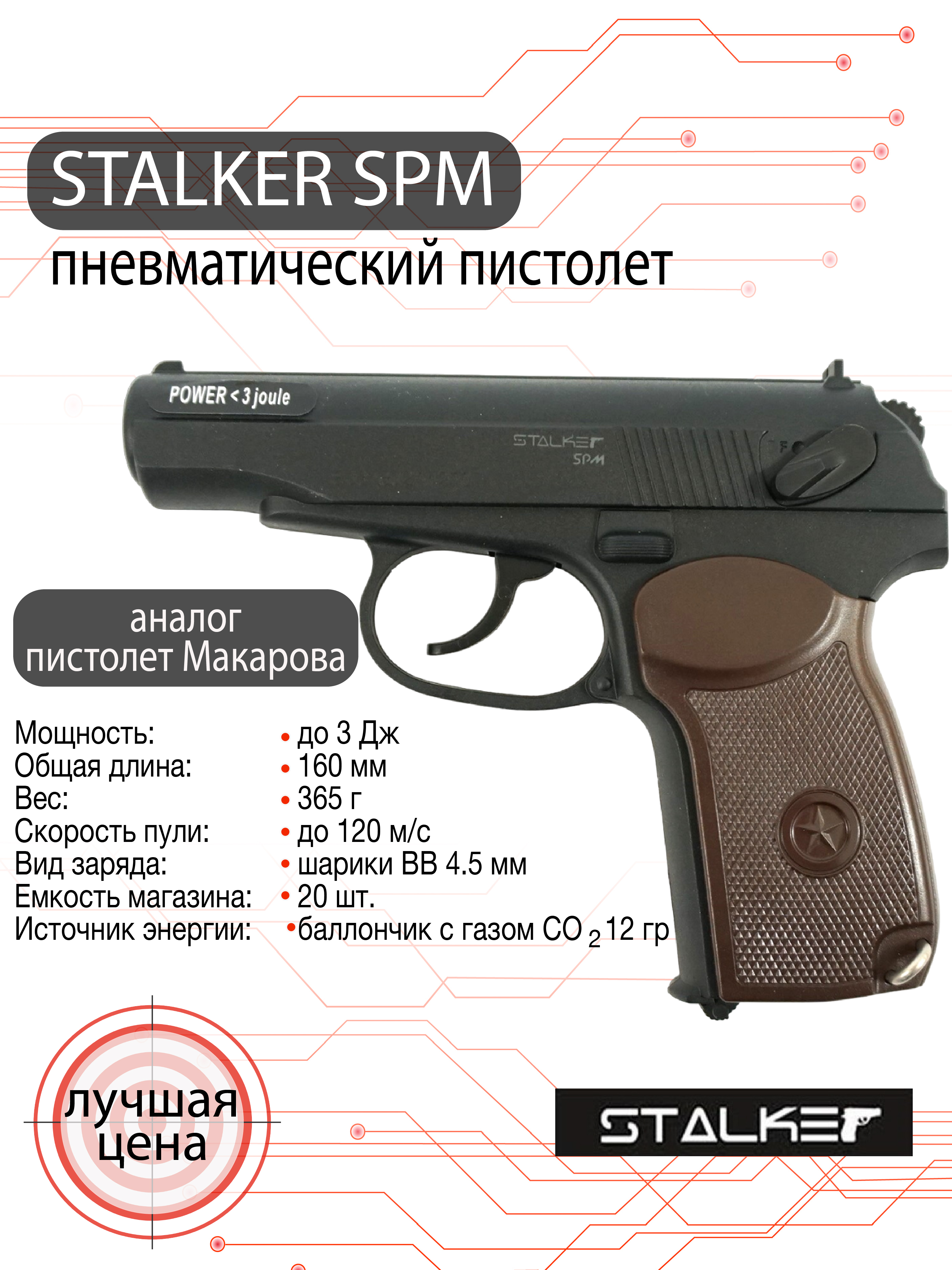 Пневматический пистолет Stalker SPM (ПМ) 4,5 мм
