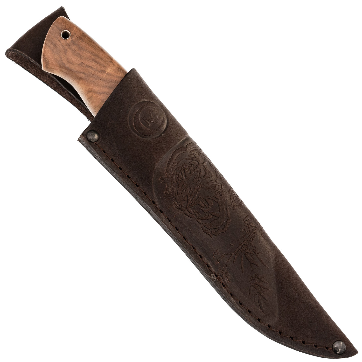 Нож "Сокол" сталь ХВ-5, мельхиор, орех (кап), Семина