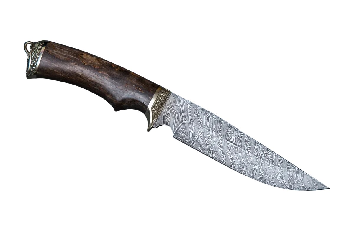 Нож "Легионер" дамасская сталь, литье, стабилизированная карельская береза Семина