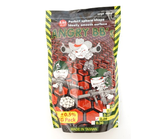 Шарики Angry BBs 0,28 (белые, 1кг. пакет) Taiwan TJ-028