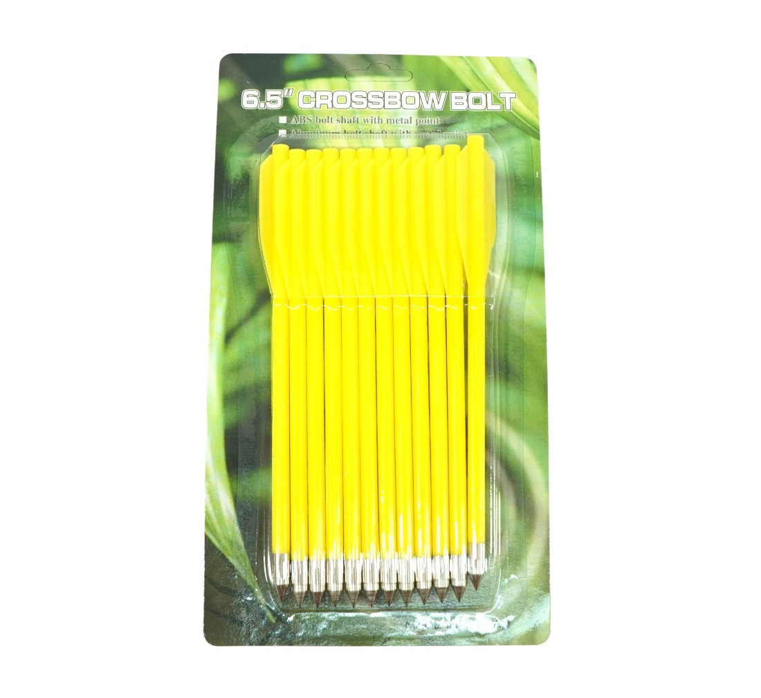 Стрела для арбалета-пистолета Man-Kung - пластик 6,5", 12 штук (yellow)