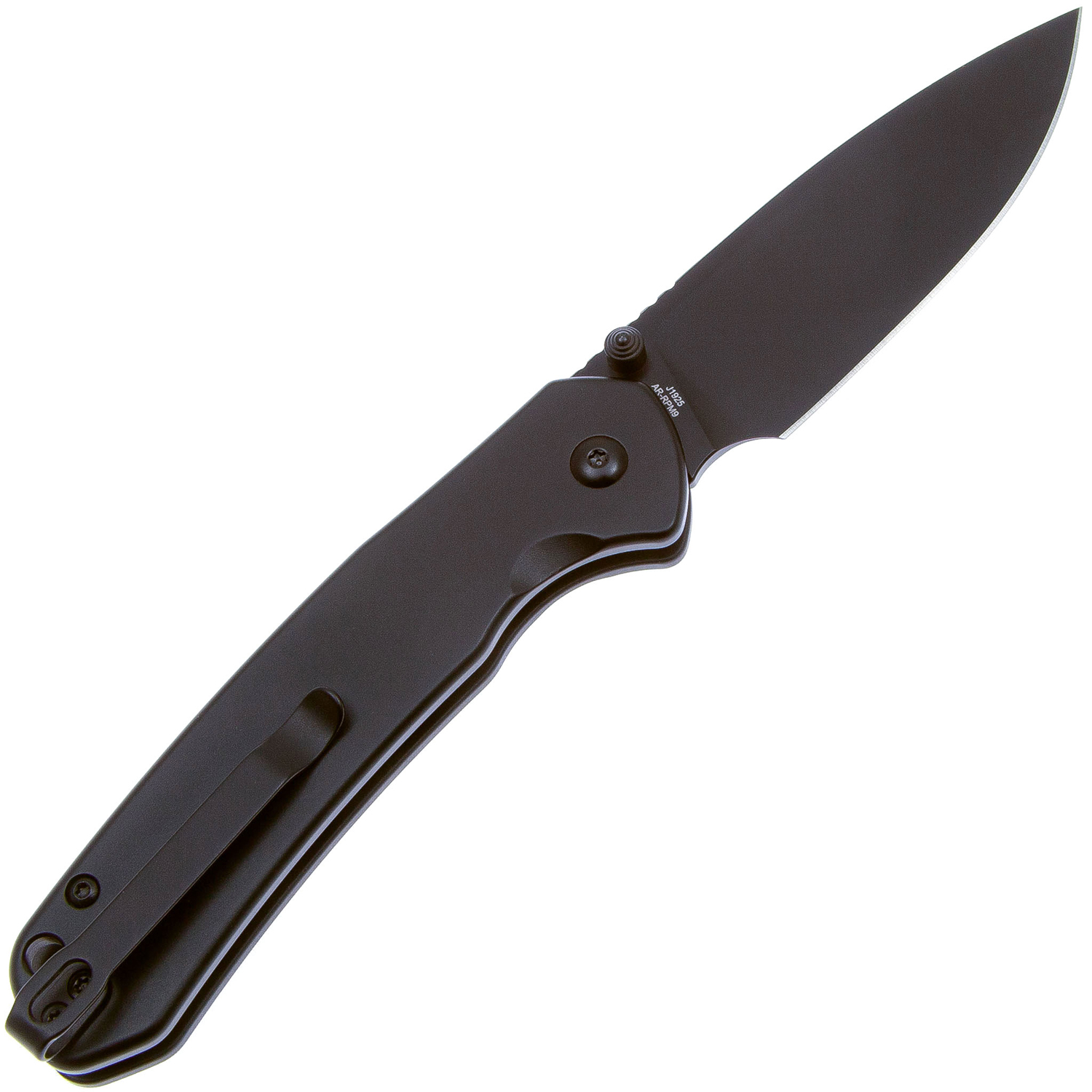 Нож CJRB Pyrite J1925-BST, рукоять черная сталь, черный AR-RPM9, PVD