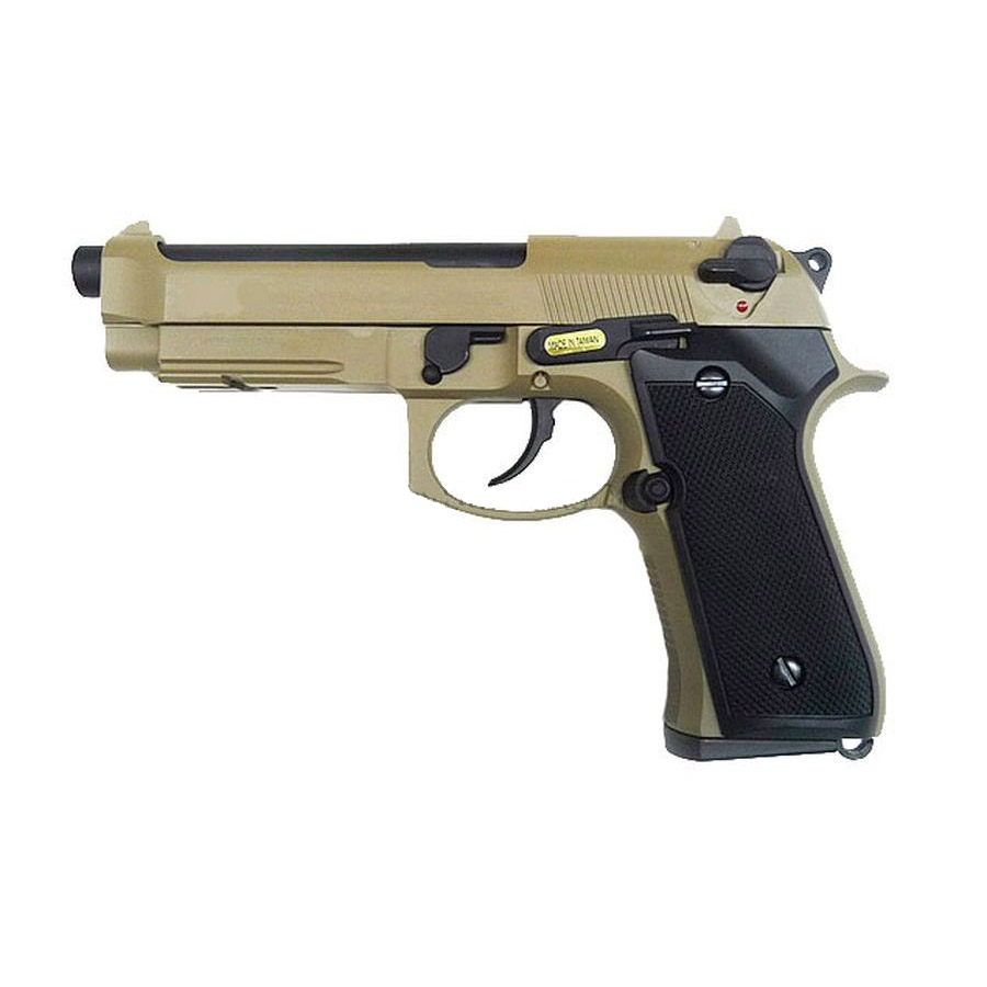 Пистолет страйкбольный (WE) Beretta M92F, CO2, tan, WE-M008-T-M9A1-CO2 / CP321(TAN)