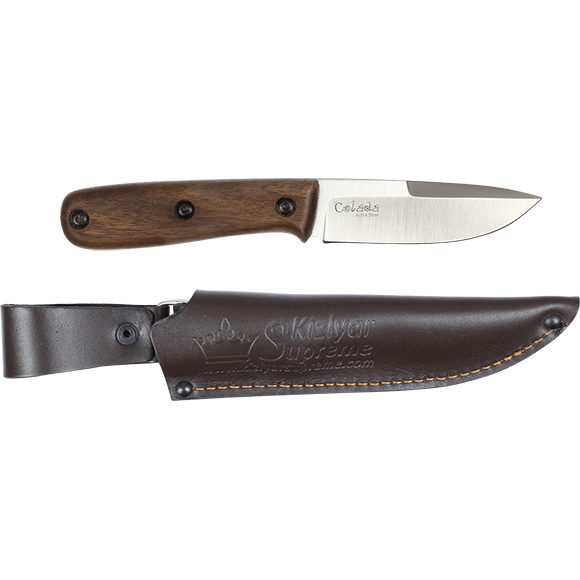 Нож Kizlyar Supreme Colada AUS-8 S (Сатин, деревянная рукоять, Кожаный чехол)