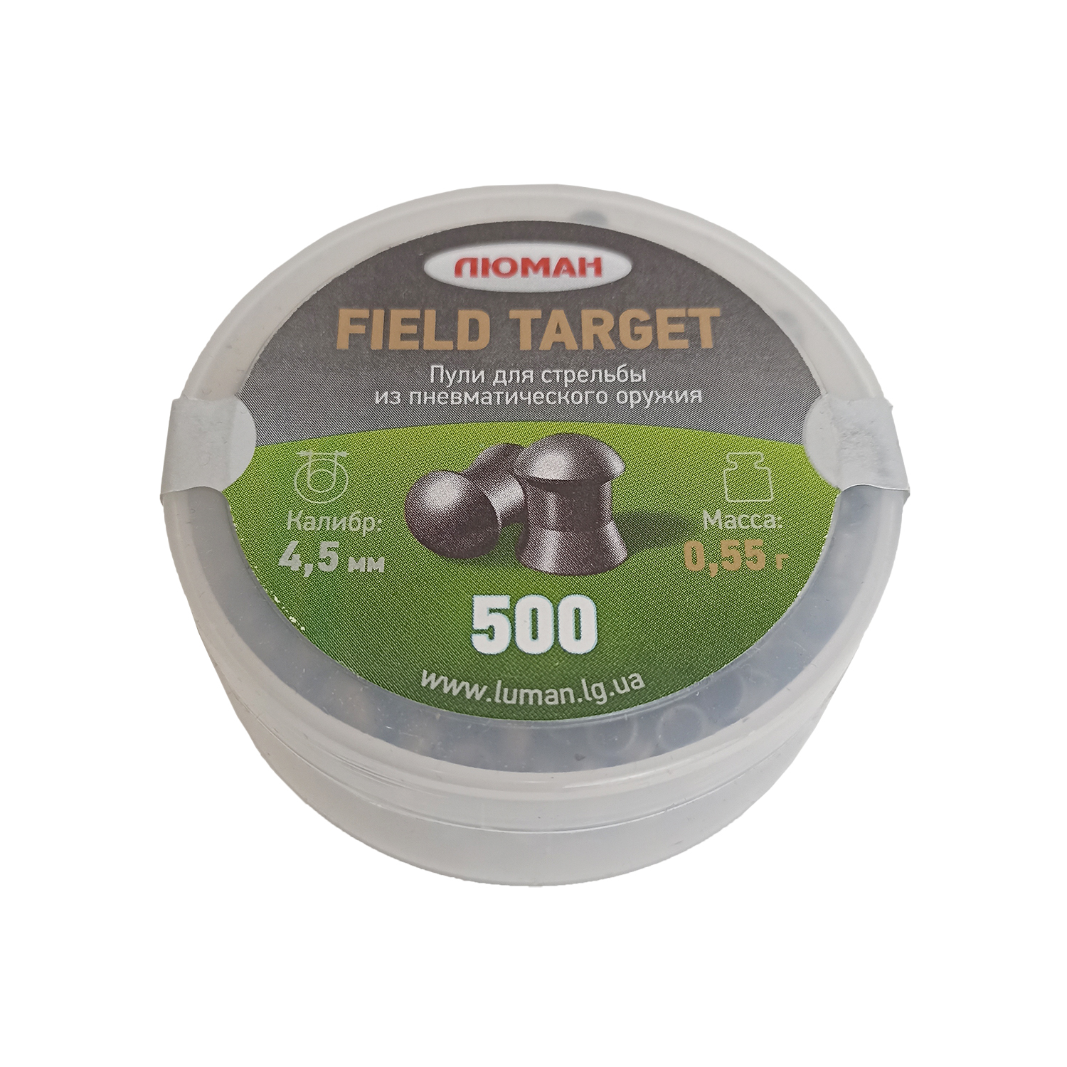 Пули Люман Field Target, калибр 4,5мм., вес 0.55 г, 500 шт