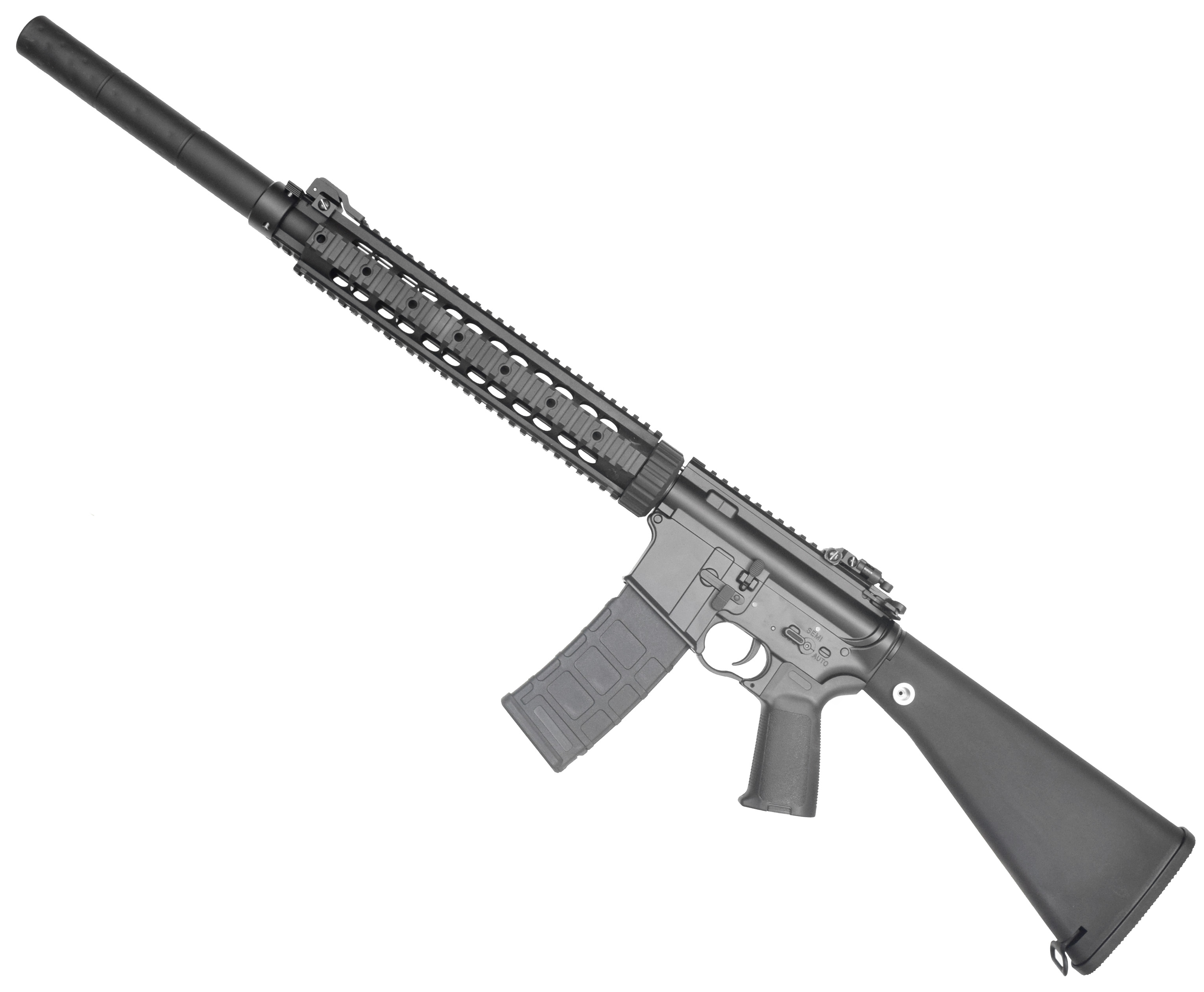 Автомат страйкбольный (Cyma) CM072 M16A4, металл, пластик, модератор, RIS, ЗУ, АКБ