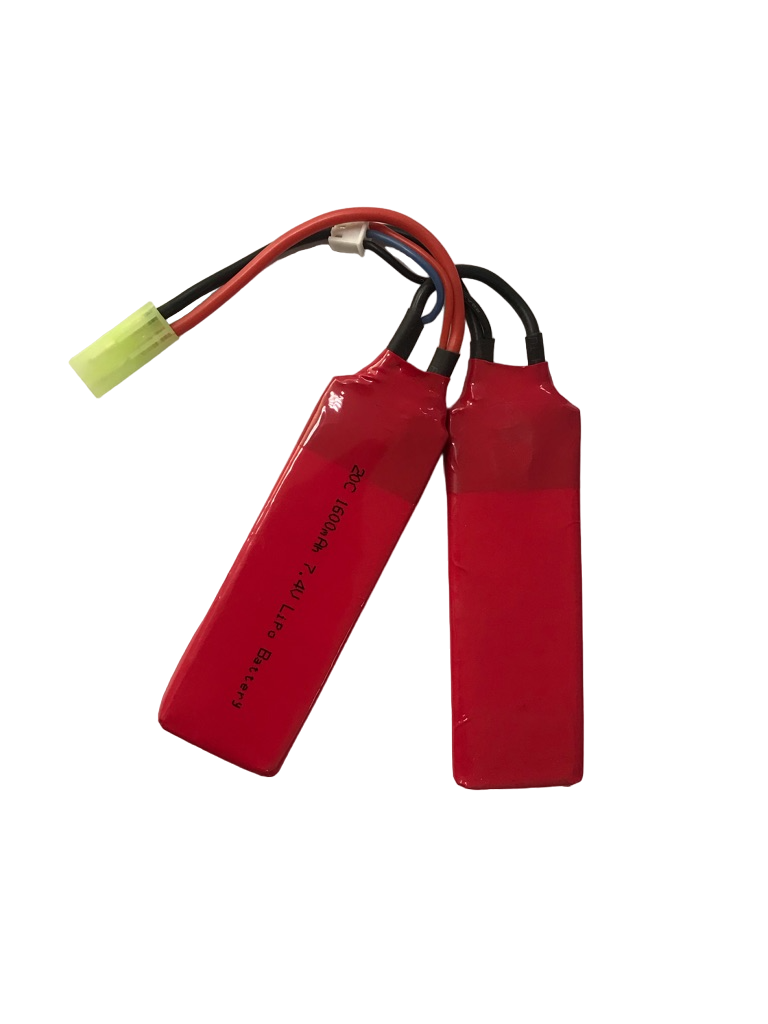 АКБ StormPower 1600mAh 7.4V 20C 2x(116x16x7) двухлепестковый SP-018