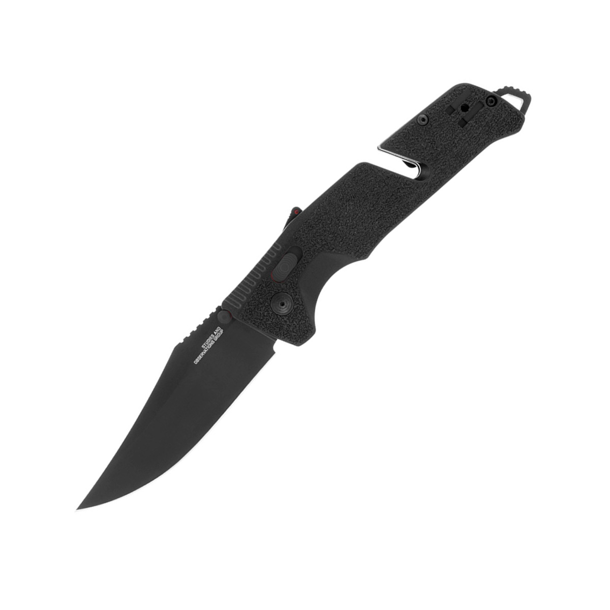 Нож складной SOG Trident AT Black Out, сталь D2, рукоять GRN