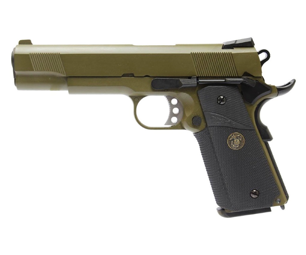 Пистолет страйкбольный (WE) Colt M1911А1, металл, M.E.U. OD WE-E008A-OD