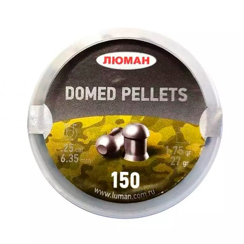 Пульки Люман "Domed Pellets", 1,75 гр, калибр 6,35 мм (150 штук)