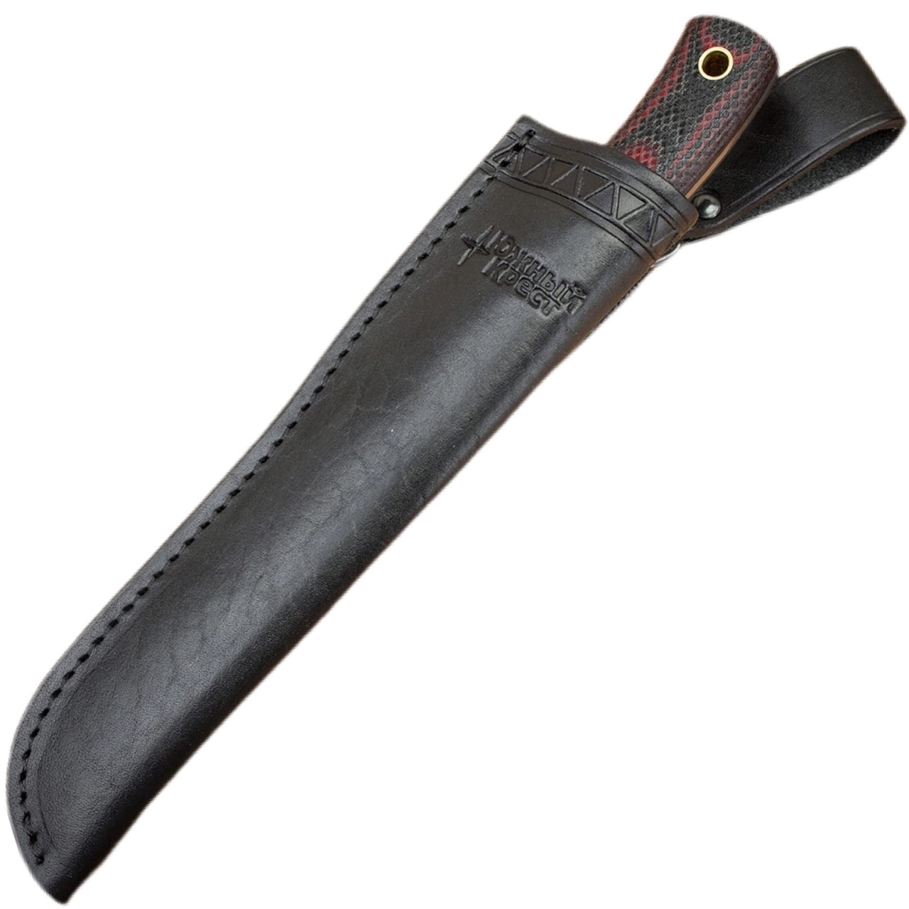 Нож Южный крест ТKК 206.0754 (CPR, красно-черная микарта, насечка)