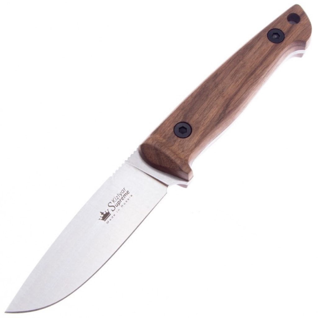 Нож Santi AUS-8 SW (Stonewash, Дерево, ножны кожа)
