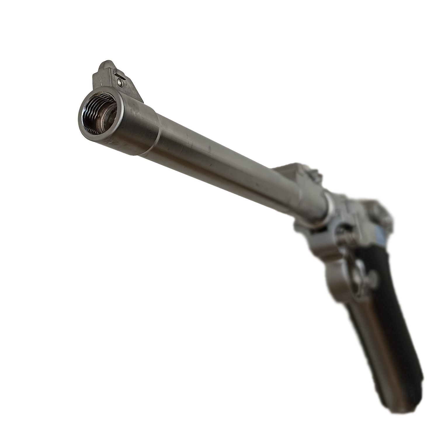 Пистолет страйкбольный (WE) P-08 8", металл, хромированный, GP403S, WE-P006 / WE-042