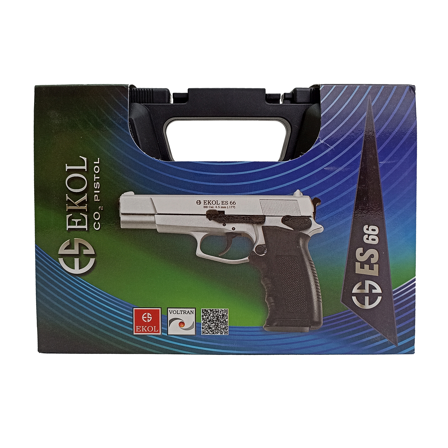 Пистолет пневматический EKOL ES 66 Black (металл) (баллоны 3 + шарики 250)