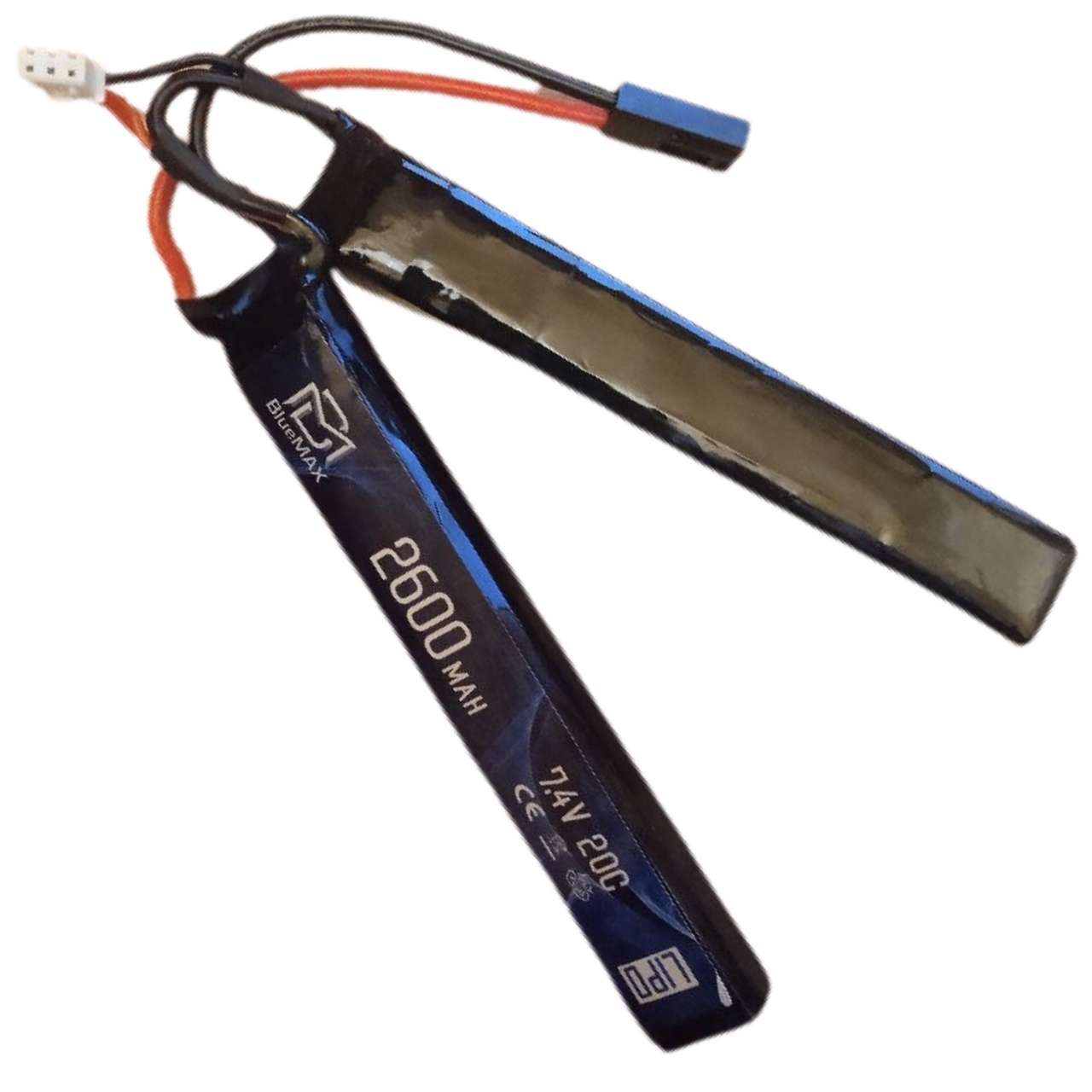 АКБ BlueMAX 7.4V Lipo 2600mAh 20C nunchuck 2x (132х20х23)