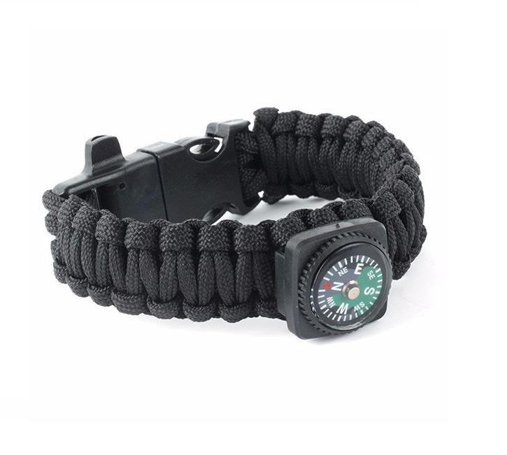 Браслет Paracord компас, кресало и свисток на защелке AS-SL0012B