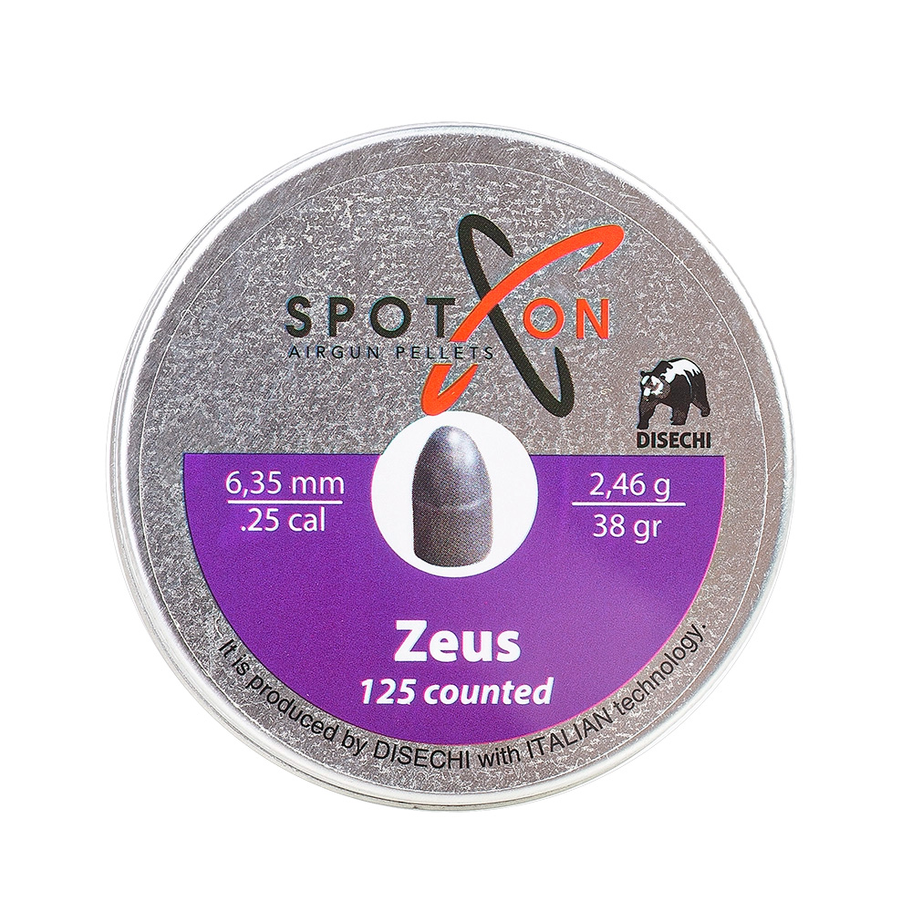 Пули пневматические SPOTON Zeus калибр 6,35 мм, 2,46 гр. (125 штук)