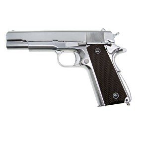 Пистолет страйкбольный (WE) Colt M1911А1, металл, хром, WE-E006B - TAC