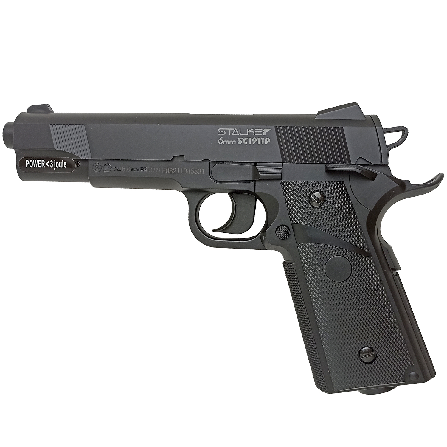 Пистолет страйкбольный Stalker SC1911P (Colt 1911), калибр 6 мм BB, 12 г CO2, пластиковый корпус