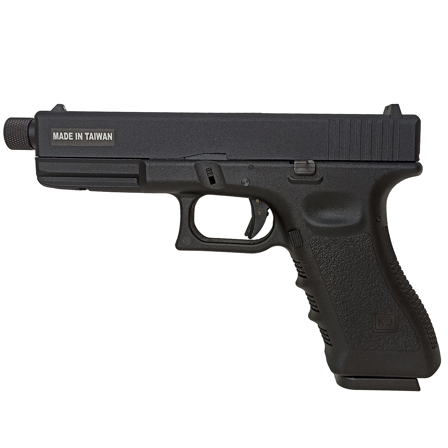 Пистолет страйкбольный KJW Glock 17 с резьбой, KP-17-TBC.GAS-BK