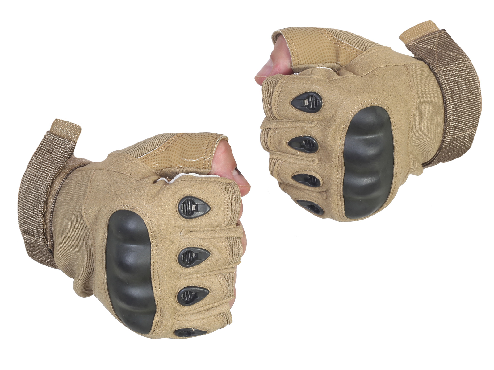 Перчатки Voenpro беспалые с защитой, цвет песок, размер XL