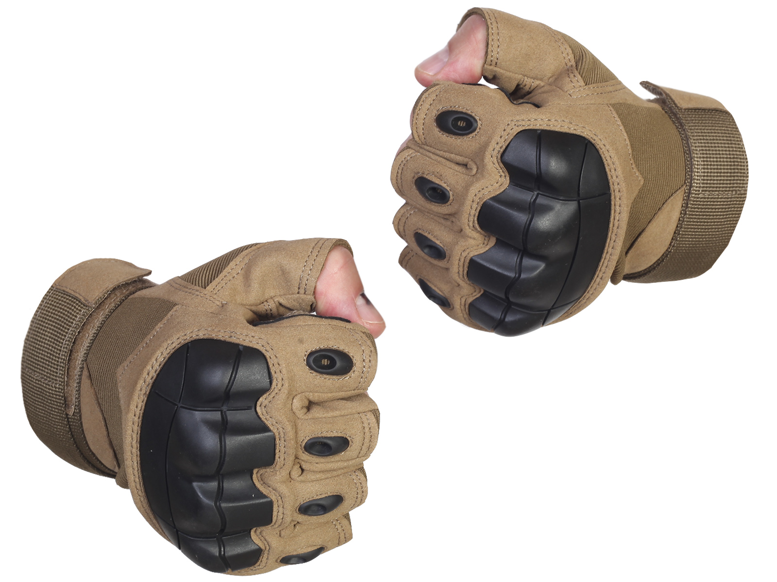 Перчатки Voenpro беспалые с защитой, цвет песок, размер L
