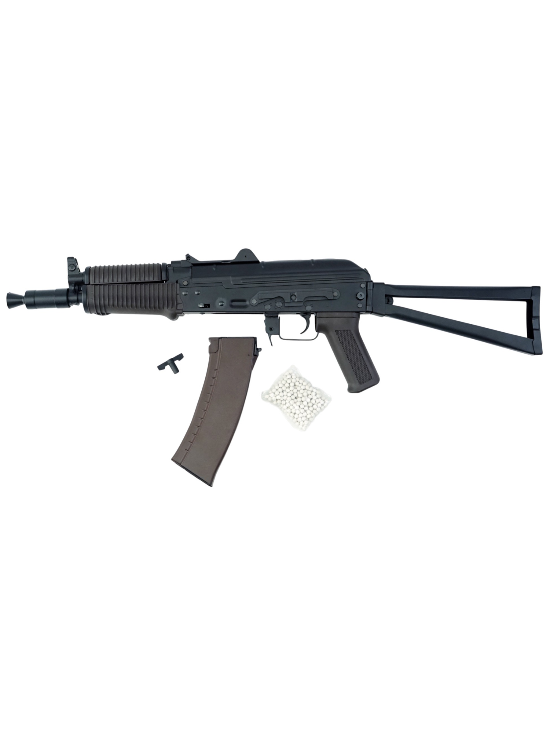 Автомат страйкбольный (Cyma) CM045, RKC-74У (АКС-74У), AEG, металл, черный пластик, ЗУ, АКБ