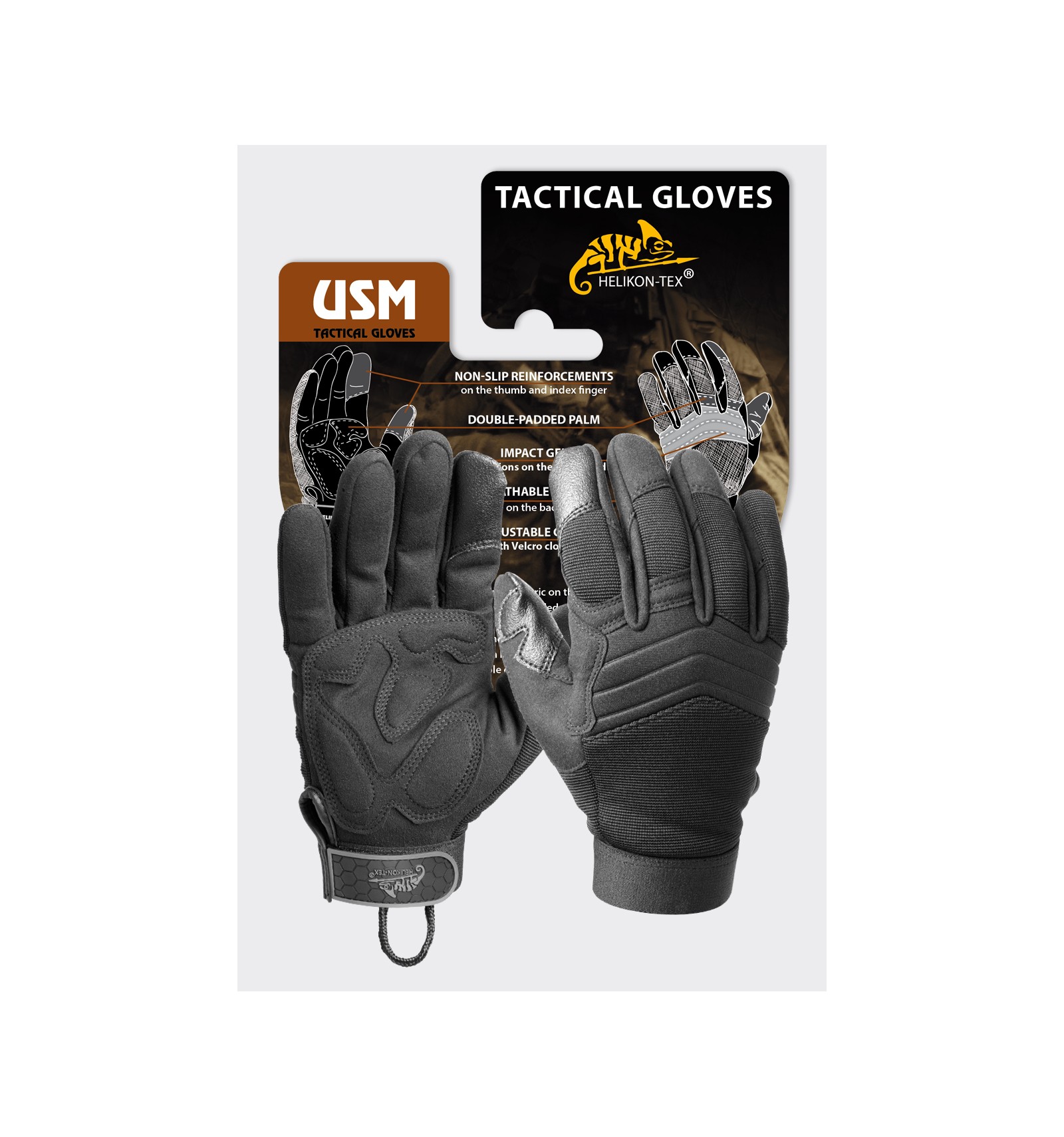 Перчатки U.S. Model Black size L код HELIKON-TEX RK-USM-PO-01