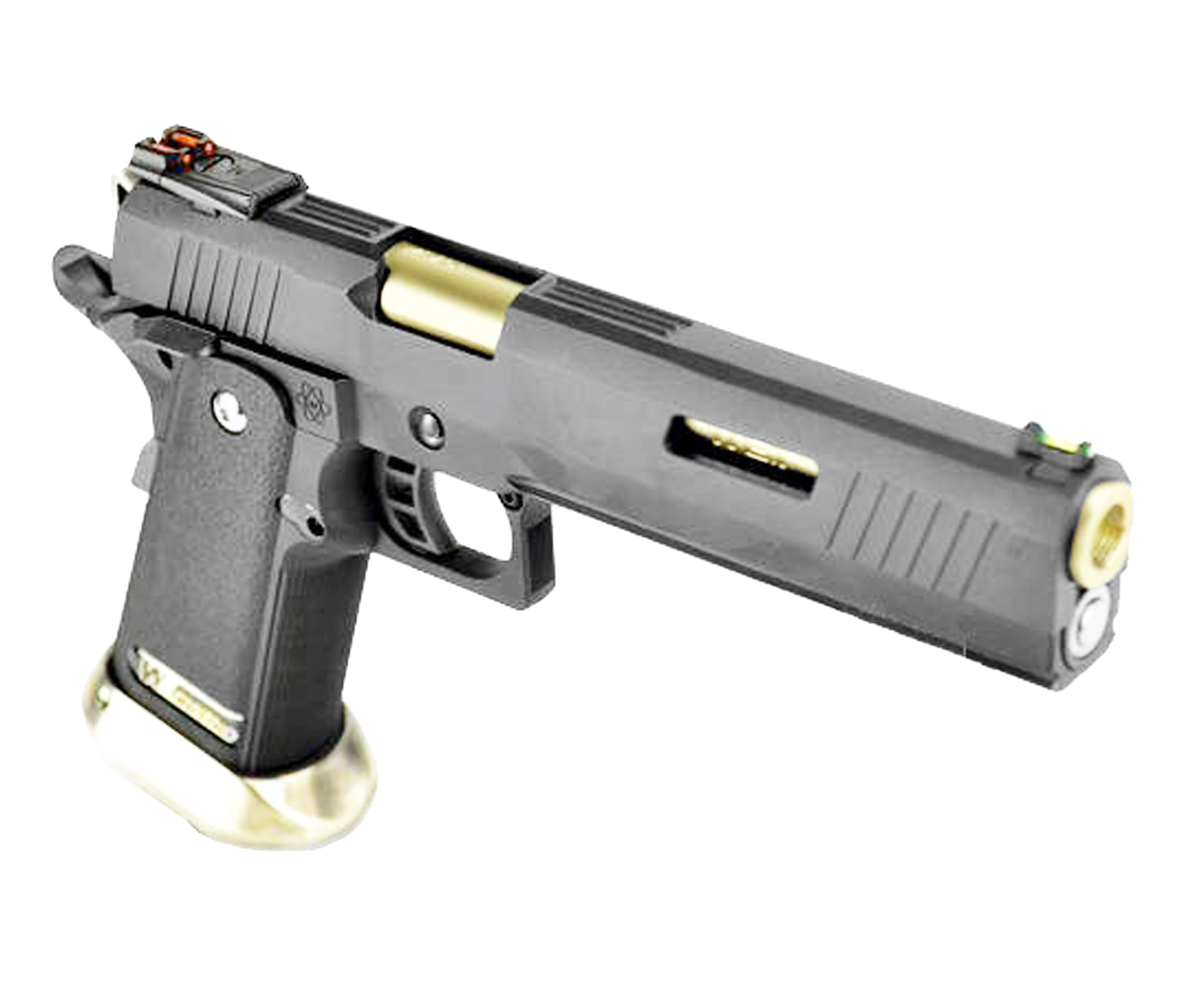 Пистолет страйкбольный (WE) Colt M1911 HI-CAPA 6", Black / Gold, WE-H018WETA2-BKGD