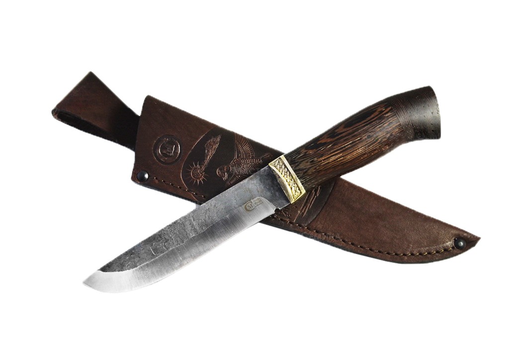Нож Семина "Путник", сталь 95х18, со следами ковки, венге, литье