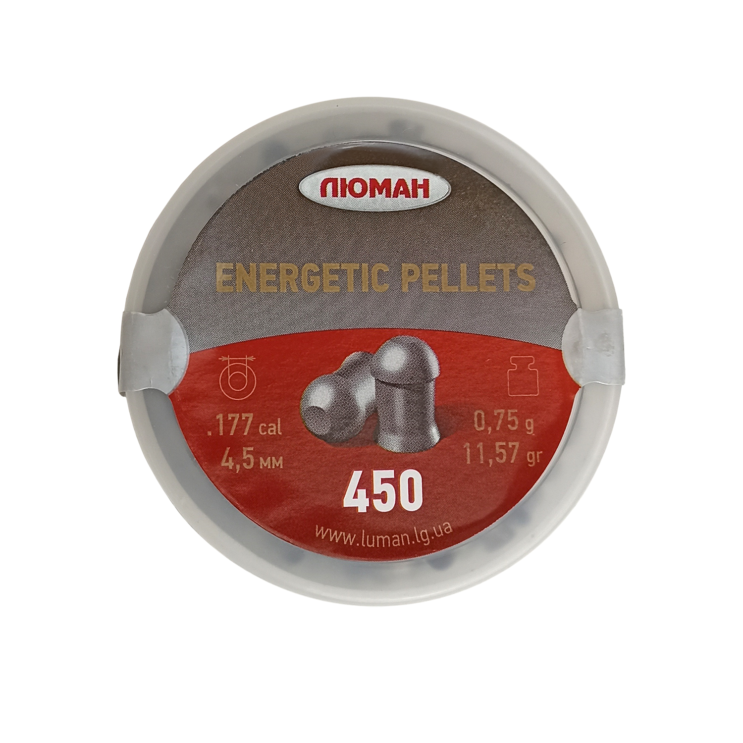 Пули Люман Energetic pellets, калибр 4,5 мм, вес 0,75 г, 450 шт