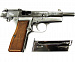 Пистолет страйкбольный (WE) BROWNING HI POWER, хромированный, металл, WE-B002
