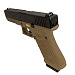 Пистолет страйкбольный (WE) Glock-17 gen4, металл слайд, сменные накладки, WE-G001B-TAN / GP616-B